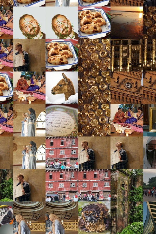 1:1 Macro Crop of Photomosaic rendered at 0% overlay with pure photographic tile texture