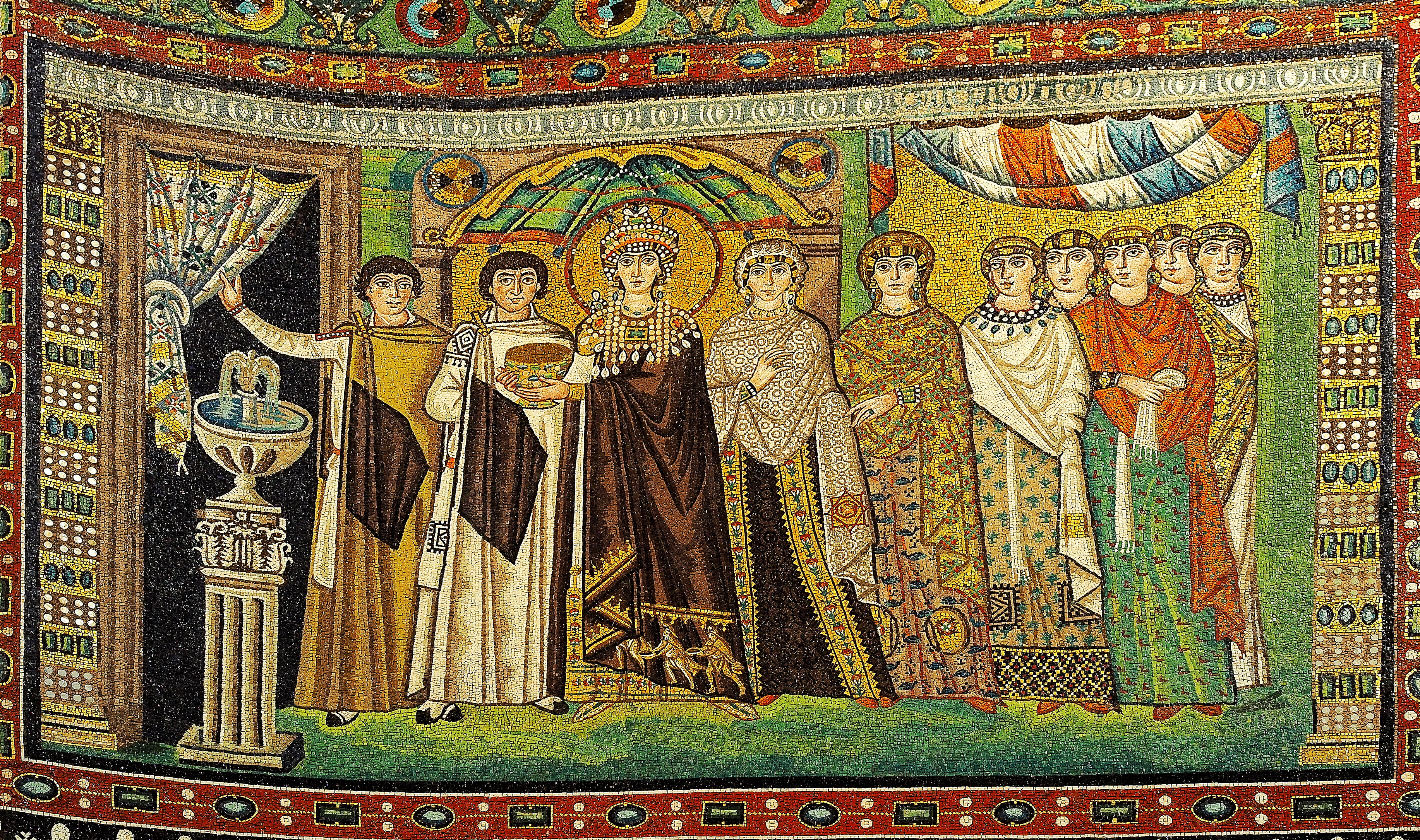 Byzantine Empress Theodora Gold Smalti Macro Detail