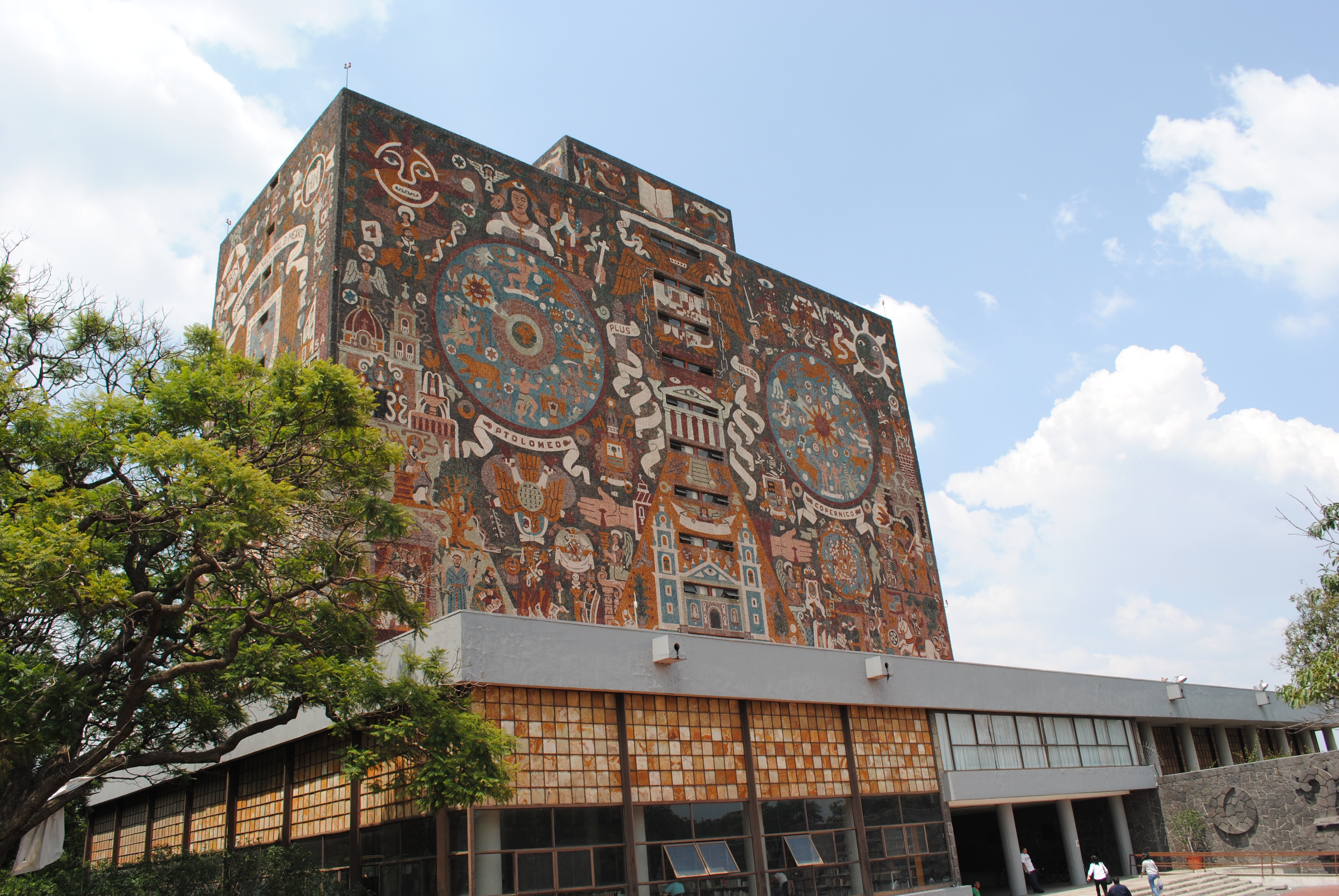 UNAM Central Library Stone Mosaic Panel Detail